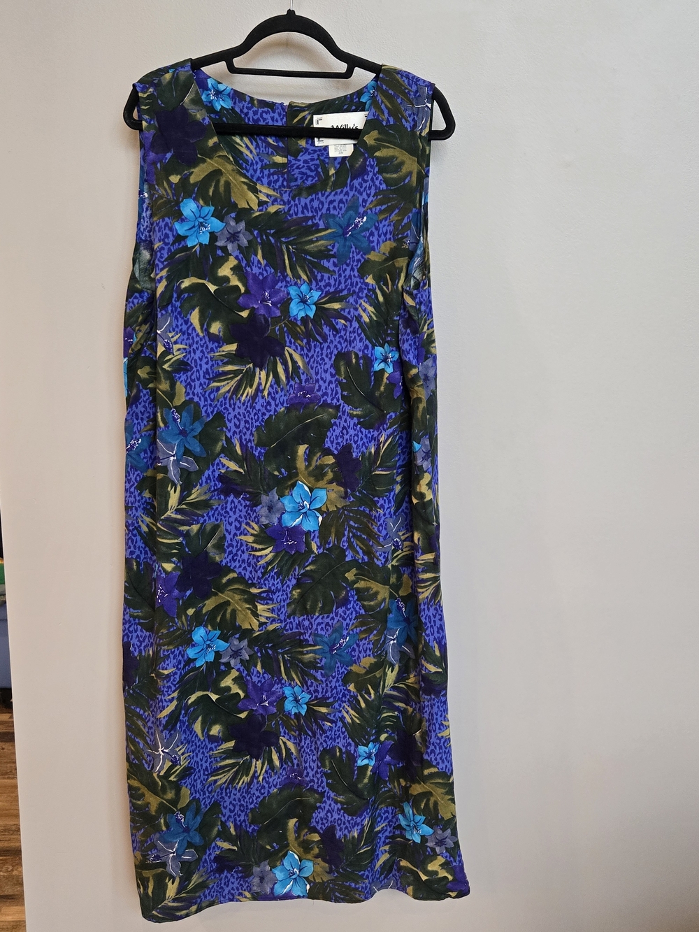 Vintage Willy’s New York Floral Leopard Print Rayon Dress Plus Size 22W